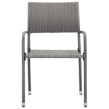 Set mobilier de grădină, 3 piese, gri - Img 4