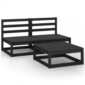 Set mobilier de grădină,3 piese, lemn masiv de pin - Img 2