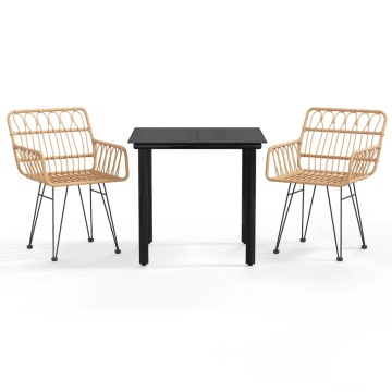 Set mobilier de grădină, 3 piese, poliratan - Img 2