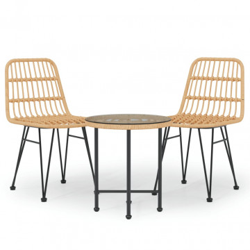 Set mobilier de grădină, 3 piese, poliratan - Img 2