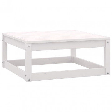 Set mobilier de grădină, 4 piese, alb, lemn masiv de pin - Img 5