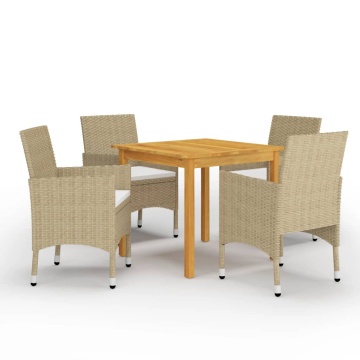 Set mobilier de grădină, 5 piese, bej - Img 1