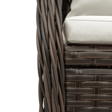 Set mobilier de grădină, 5 piese, cu perne, maro, poliratan - Img 5