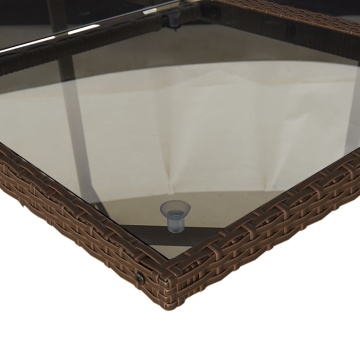 Set mobilier de grădină, 5 piese, cu perne, maro, poliratan - Img 6