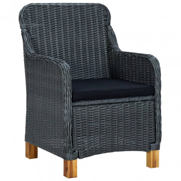 Set mobilier de grădină, 5 piese, gri închis - Img 8