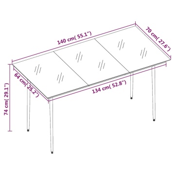 Set mobilier de grădină, 5 piese, gri - Img 6