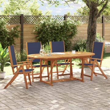 Set mobilier de grădină, 5 piese, lemn masiv acacia/textilenă - Img 1