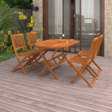 Set mobilier de grădină, 5 piese, lemn masiv de acacia - Img 1
