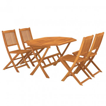 Set mobilier de grădină, 5 piese, lemn masiv de acacia - Img 2