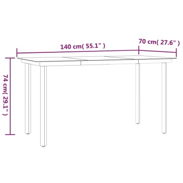 Set mobilier de grădină, 5 piese, negru, oțel și textilenă - Img 6