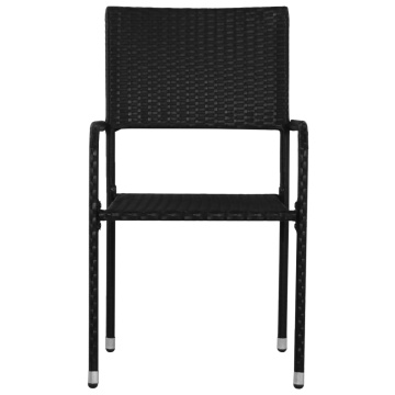 Set mobilier de grădină, 5 piese, negru, poliratan - Img 8