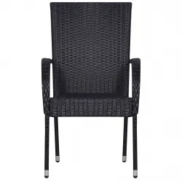 Set mobilier de grădină, 5 piese, negru - Img 4