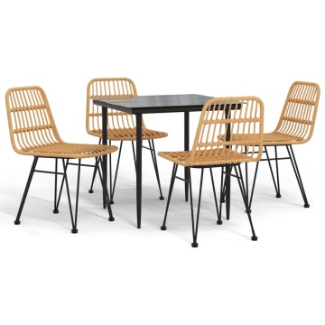 Set mobilier de grădină, 5 piese, poliratan - Img 2