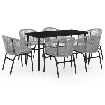 Set mobilier de grădină, 7 piese, gri - Img 2
