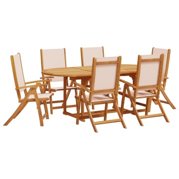 Set mobilier de grădină, 7 piese, lemn masiv acacia/textilenă - Img 2