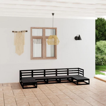 Set mobilier de grădină, 7 piese, lemn masiv de pin - Img 1