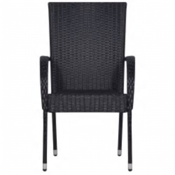 Set mobilier de grădină, 7 piese, negru - Img 4