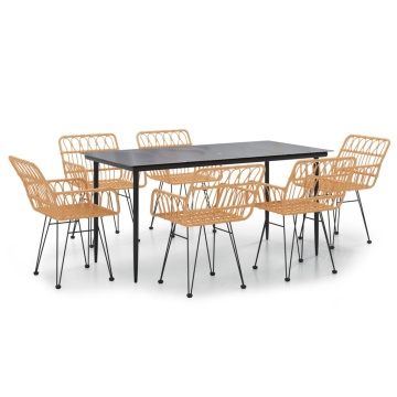 Set mobilier de grădină, 7 piese, poliratan - Img 2