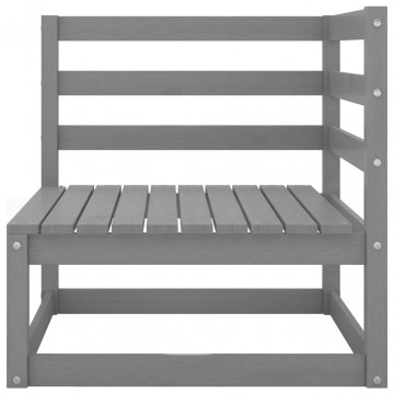 Set mobilier de grădină, 8 piese, gri, lemn masiv de pin - Img 4