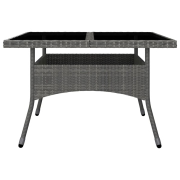 Set mobilier de grădină, 9 piese, gri, poliratan și sticlă - Img 4
