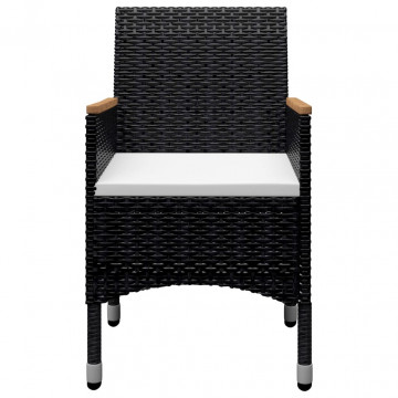 Set mobilier de grădină, 9 piese, negru, poliratan/lemn acacia - Img 6