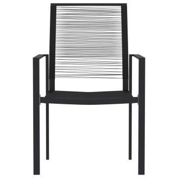 Set mobilier de grădină, 9 piese, negru - Img 4