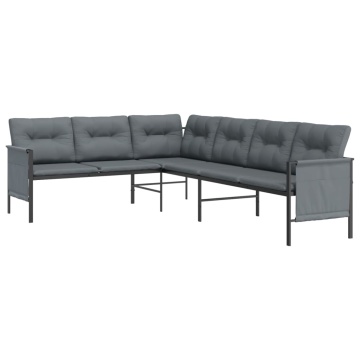 Set mobilier de grădină, antracit, 2 piese, oțel - Img 4
