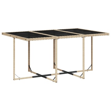 Set mobilier de grădină cu perne, 11 piese, bej, poliratan - Img 4