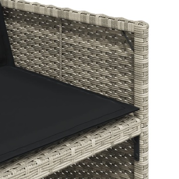 Set mobilier de grădină cu perne 11 piese gri deschis poliratan - Img 6