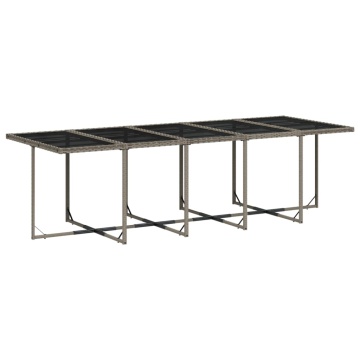 Set mobilier de grădină cu perne, 11 piese, gri, poliratan - Img 4