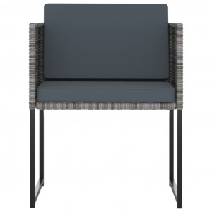 Set mobilier de grădină cu perne, 11 piese, gri, poliratan - Img 4