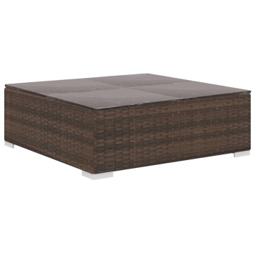 Set mobilier de grădină cu perne, 12 piese, maro, poliratan - Img 9