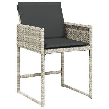 Set mobilier de grădină cu perne 13 piese gri deschis poliratan - Img 3