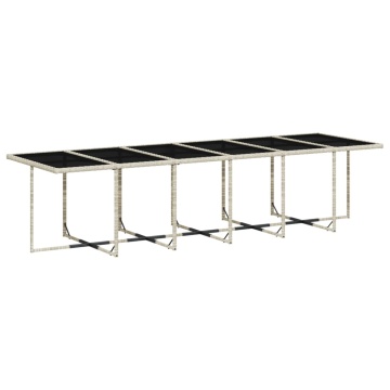 Set mobilier de grădină cu perne 13 piese gri deschis poliratan - Img 4