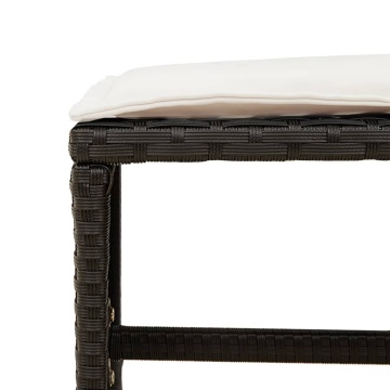 Set mobilier de grădină cu perne, 13 piese, negru, poliratan - Img 6