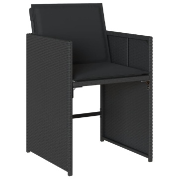 Set mobilier de grădină cu perne, 13 piese, negru, poliratan - Img 8