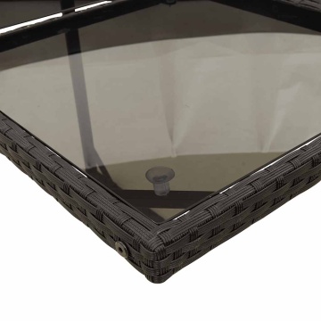 Set mobilier de grădină cu perne, 13 piese, negru, poliratan - Img 6
