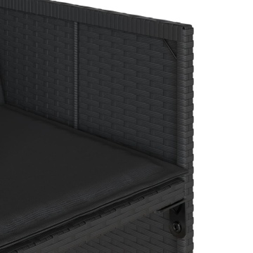 Set mobilier de grădină cu perne, 13 piese, negru, poliratan - Img 7