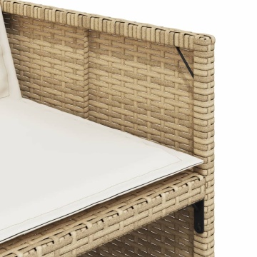 Set mobilier de grădină cu perne, 15 piese, bej, poliratan - Img 6