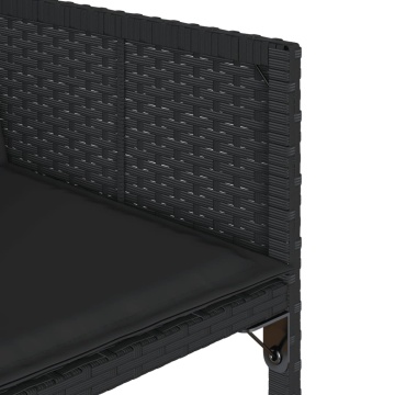 Set mobilier de grădină cu perne, 15 piese, negru, poliratan - Img 7