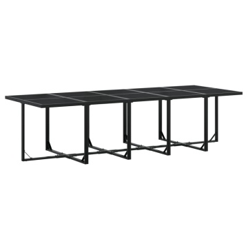 Set mobilier de grădină cu perne, 15 piese, negru, poliratan - Img 8