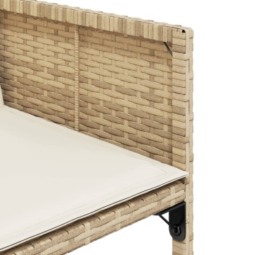 Set mobilier de grădină cu perne, 17 piese, bej, poliratan - Img 5
