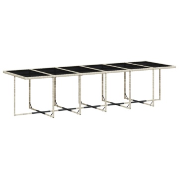 Set mobilier de grădină cu perne 17 piese gri deschis poliratan - Img 4