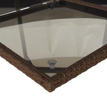 Set mobilier de grădină cu perne, 17 piese, maro, poliratan - Img 7