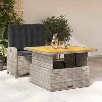 Set mobilier de grădină cu perne, 2 piese, gri, poliratan - Img 1