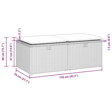 Set mobilier de grădină cu perne, 2 piese poliratan/lemn acacia - Img 6