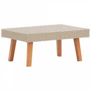 Set mobilier de grădină cu perne, 3 piese, bej, poliratan - Img 5