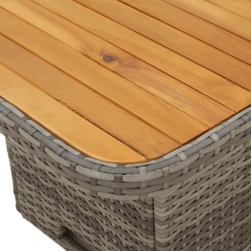 Set mobilier de grădină cu perne, 3 piese, gri, poliratan - Img 5