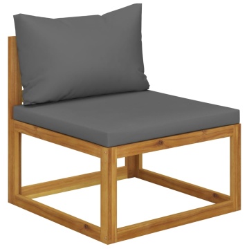 Set mobilier de grădină cu perne, 3 piese, lemn masiv de acacia - Img 3