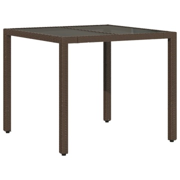 Set mobilier de grădină cu perne 3 piese maro poliratan&sticlă - Img 4